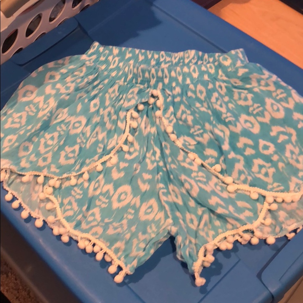 Loose blue shorts
